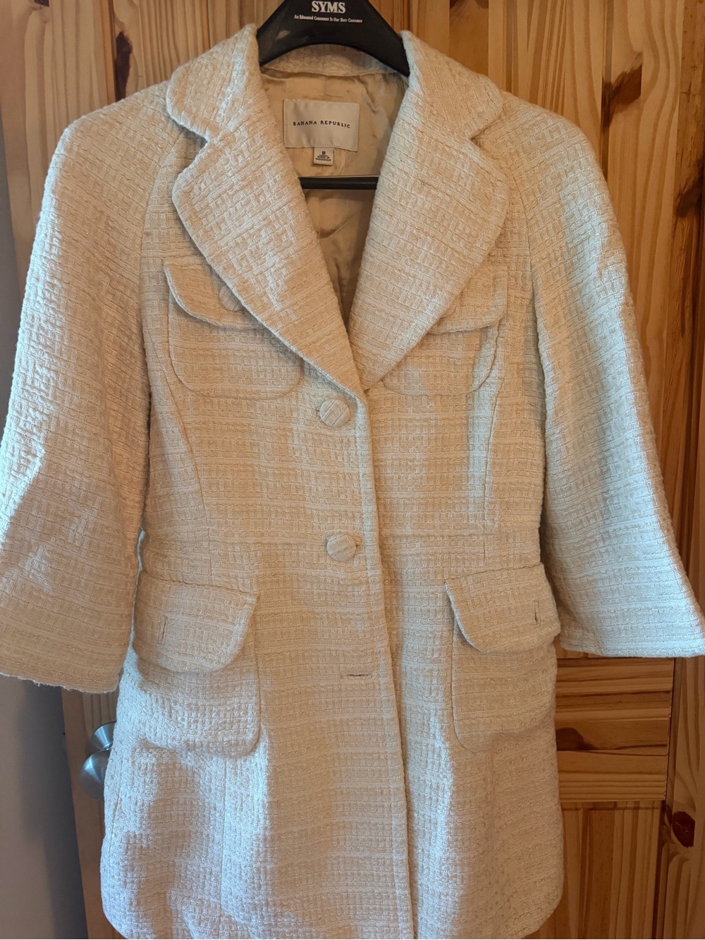Banana Republic Cream Bouclé Coat
